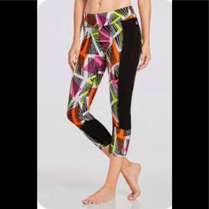 Fablectics Neon Multicolored print capris